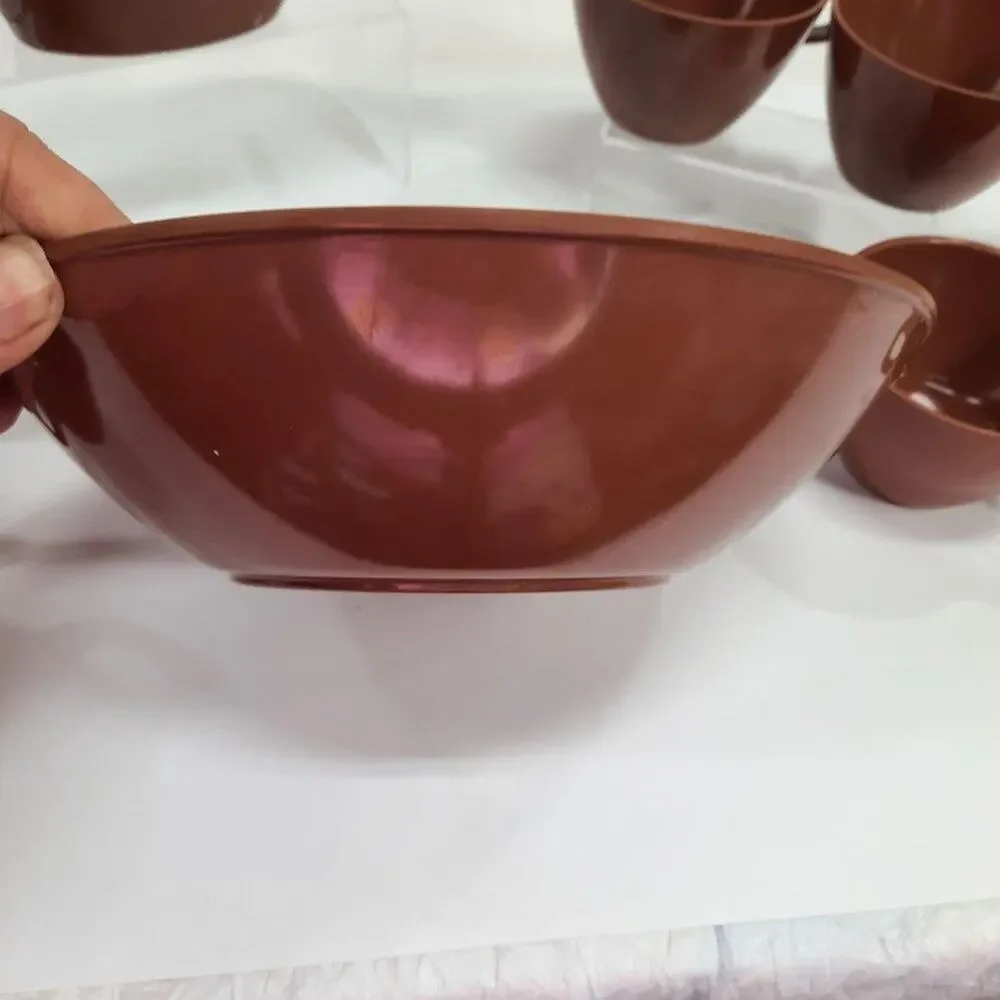 Melmac 7 Melmac Melamine Mid-Century‎ Pieces Brown 1950's